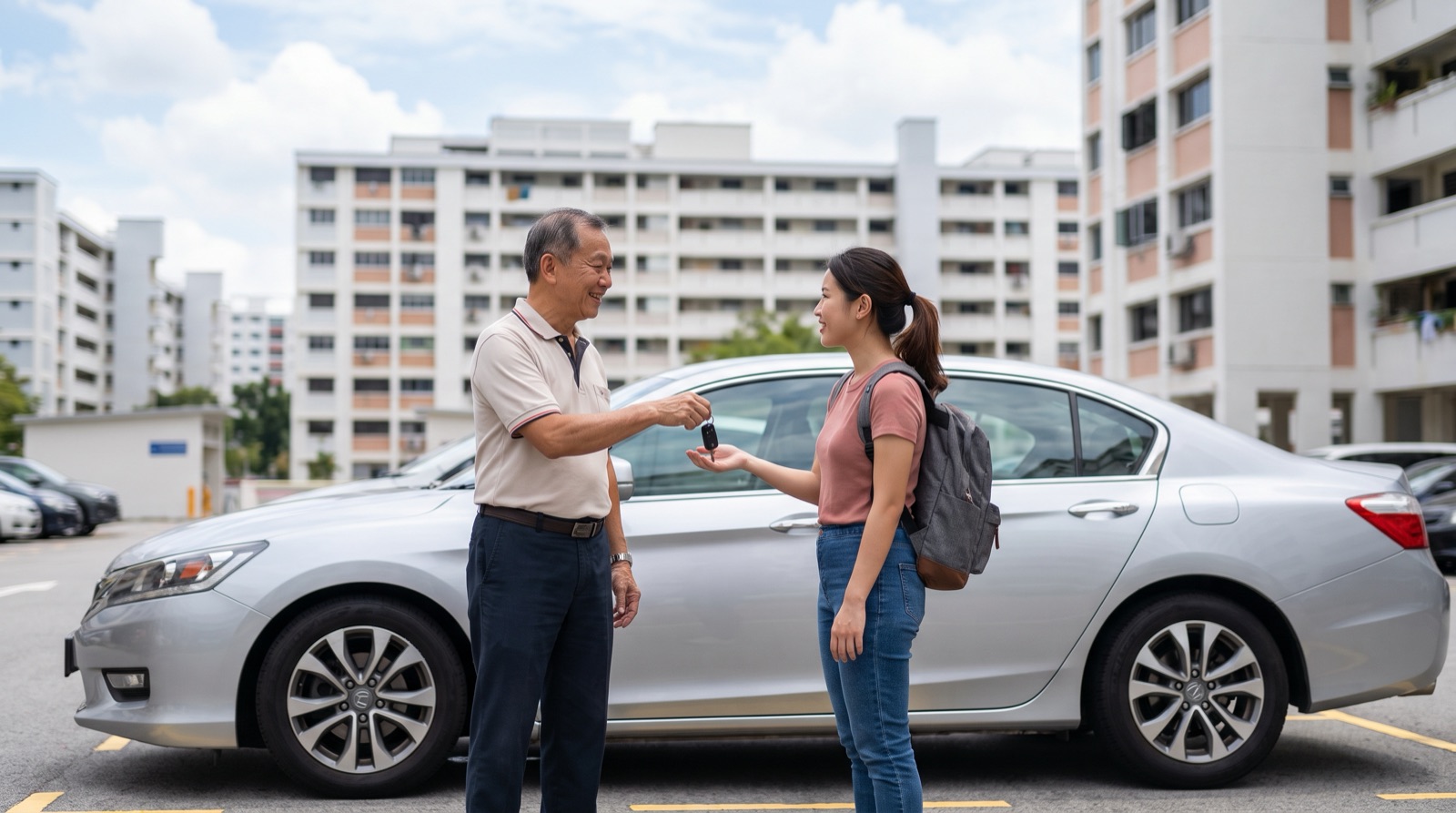 Car keys handed over at collection, paid on the spot